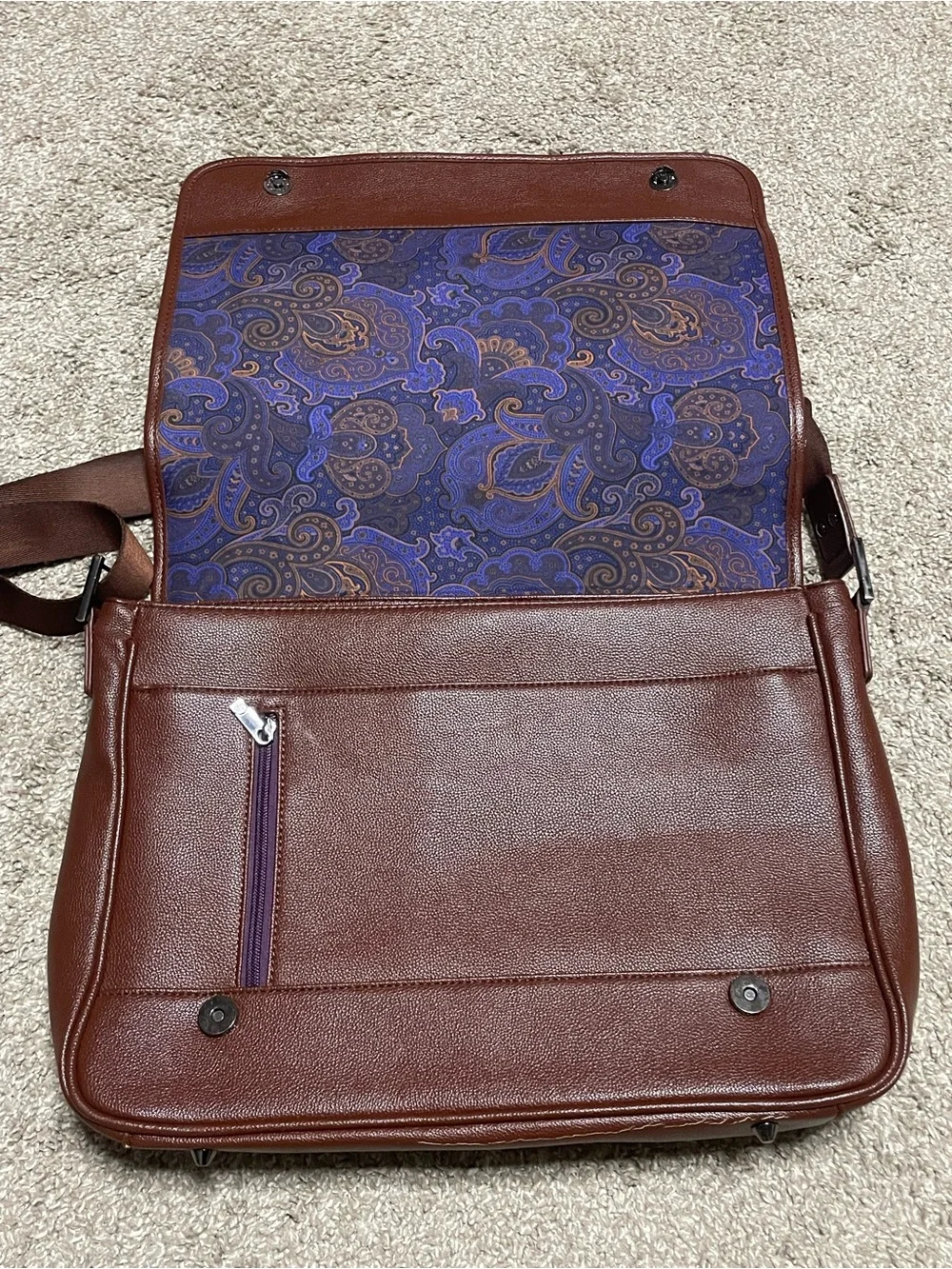 Robert Graham Leather Messenger Bag with Laptop Slot